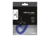 Gembird kábel USB 3.0 A - Micro B dugó 1.8m, kék (CCP-MUSB3-AMBM-6)