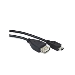   Gembird mini USB B apa - USB A anya 2.0 OTG kábel 15cm (A-OTG-AFBM-002)