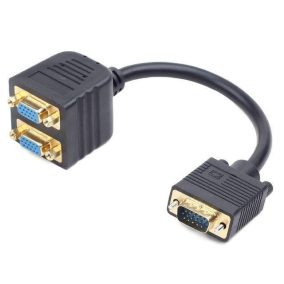   Gembird adapter VGA dugó - 2x VGA aljzat aranyozott (CC-VGAX2-20CM)