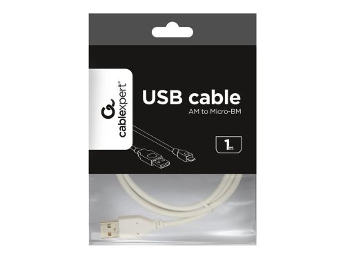 Gembird micro USB kábel 1m fehér (CCP-MUSB2-AMBM-W-1M)