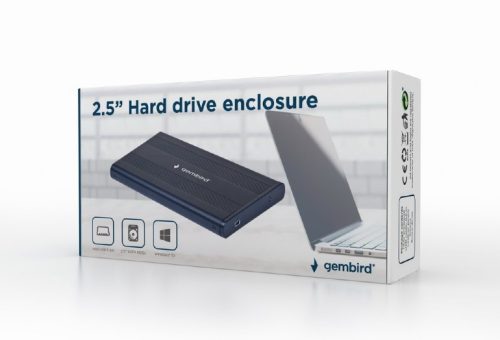 Gembird 2.5" SATA külső USB 2.0 hdd ház mini usb, fekete (EE2-U2S-5)