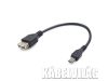 Gembird micro USB B apa - USB A anya 2.0 OTG kábel 15cm (A-OTG-AFBM-03)