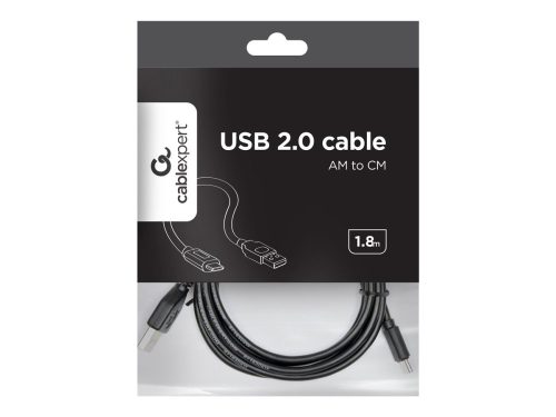 Gembird USB C - USB 2.0 kábel 1.8m fekete (CCP-USB2-AMCM-6)