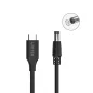   Unitek USB C - DC 5.5x2.5 65W laptop tápkábel 1.8m (C14116BK-1.8M)