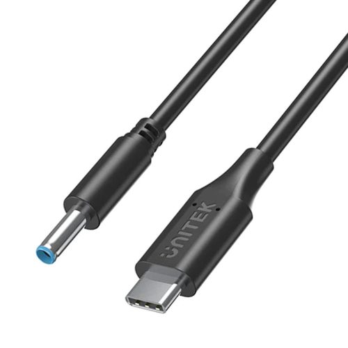 Unitek USB C - DC 4.5x3.0 65W HP laptop tápkábel 1.8m (C14117BK-1.8M)