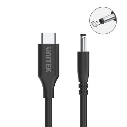 Unitek USB C - DC 4.0x1.7 65W Lenovo laptop tápkábel 1.8m (C14118BK-1.8M)