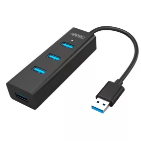 Unitek passzív HUB USB 3.0, 4 portos, fekete (Y-3089)