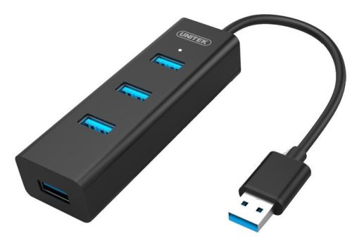 Unitek passzív HUB USB 3.0, 4 portos, fekete (Y-3089)