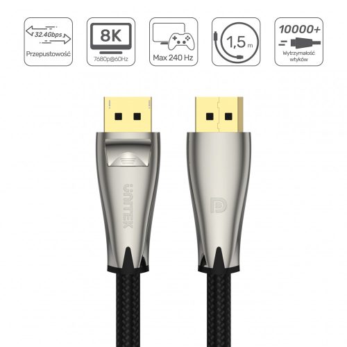 Unitek Prémium DisplayPort 1.4 8K 60Hz 1m kábel (C1606BNI)