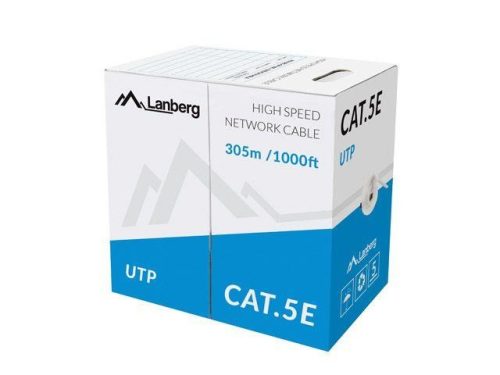 Lanberg UTP CAT5e tömör kábel 305m (LCU5-10CC-0305-S)