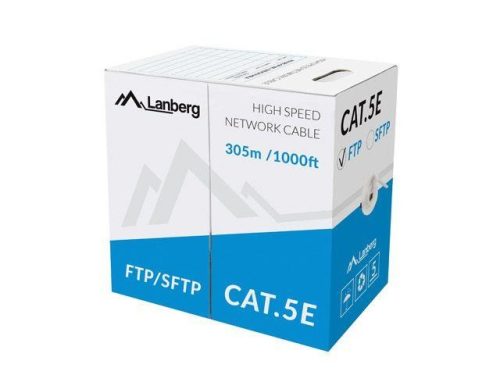 Lanberg FTP Cat5e tömör kábel 305m (LCF5-10CC-0305-S)