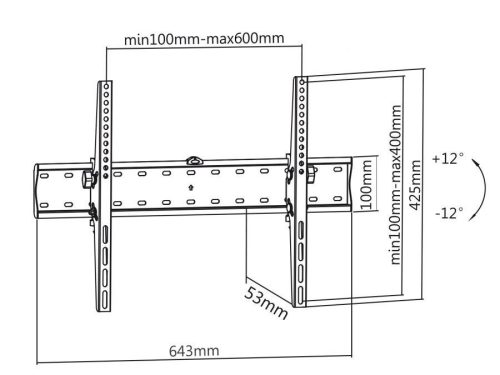 Maclean dönthető TV tartó 37-70" VESA 600X400 (MC-668)