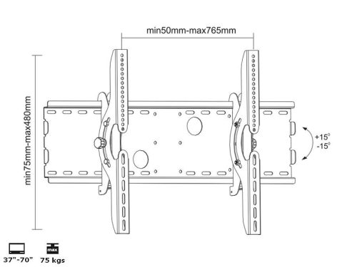Maclean dönthető fali TV tartó konzol 37-70" VESA 600x400 (MC-521B)