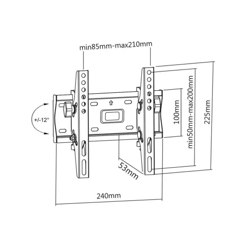 Maclean dönthető fali tartó 23-42'' VESA 200x200 (MC-667)
