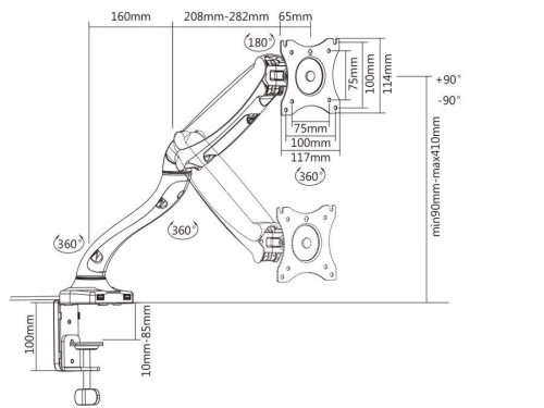 Maclean univerzális asztali monitor állvány 13''-27'' 6 kg (MC-673)
