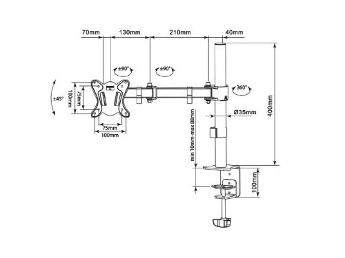Maclean asztali monitortartó (MC-690N)