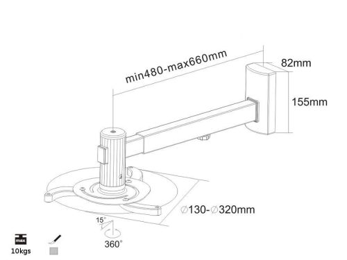 Maclean univerzális projektor tartó (MC-516)