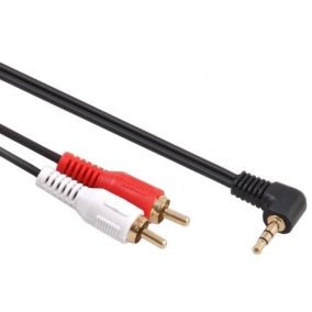   Maclean Jack hajlított fejű 90 fokos - 2 RCA kábel 3m (MCTV-825)