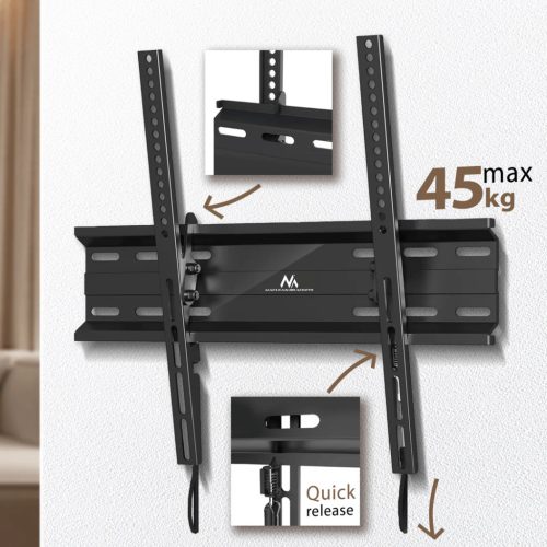 Maclean dönthető fali TV tartó állvány 32-55'' VESA 400x400 (MC-748A)