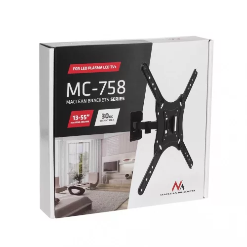 Maclean egykarú fali TV tartó konzol 13-60" VESA 400x400 (MC-758)