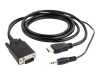 Gembird HDMI to VGA + audio átalakító kábel 1.8m (A-HDMI-VGA-03-6)