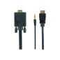 Gembird HDMI to VGA + audio átalakító kábel 1.8m (A-HDMI-VGA-03-6)