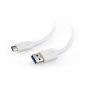 Gembird USB 3.0 - USB C kábel 1.8m, fehér (CCP-USB3-AMCM-6-W)