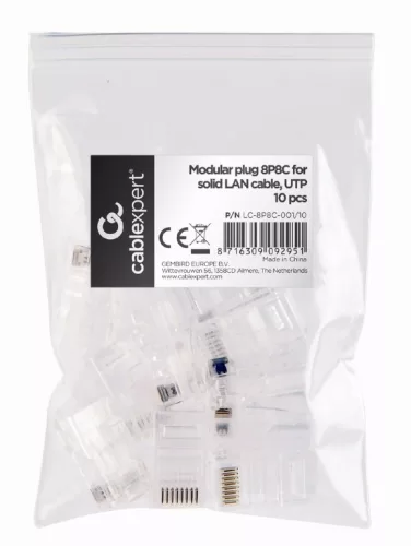 Gembird RJ45 UTP Cat5e csatlakozó dugó, 10db (LC-PTU-01/10)