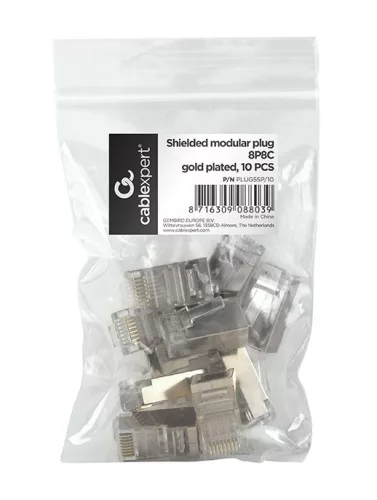 Gembird RJ45 FTP Cat5e csatlakozó dugó, 10db (PLUG5SP/10)