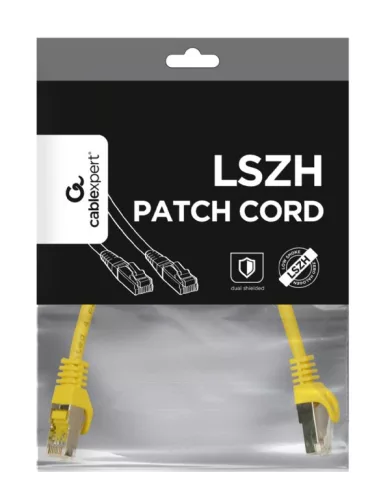 Gembird SFTP CAT6A patch kábel 0.25m sárga (PP6A-LSZHCU-Y-0.25M)