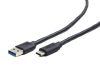 Gembird USB type-C - USB 3.0 kábel 0.1m fekete (CCP-USB3-AMCM-0.1M)