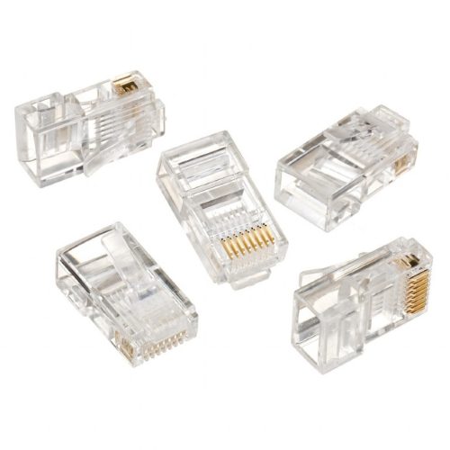 Gembird RJ45 UTP Cat5e csatlakozó dugó tömör kábelhez, 100db (LC-8P8C-001/100)