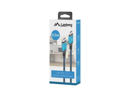 Lanberg USB 4 240W 8K 60Hz kábel 0.5m (CA-CMCM-44CU-0005-BK)