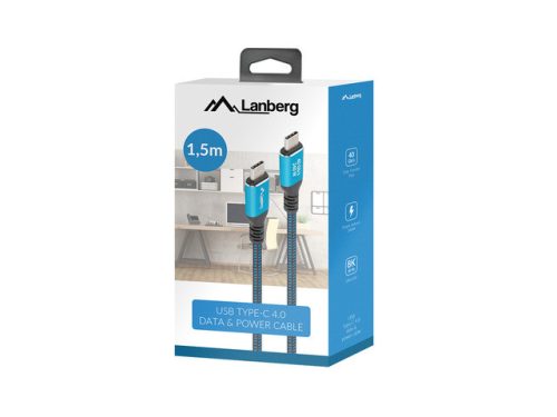 Lanberg USB 4 240w 8K 60Hz kábel 1.5m (CA-CMCM-45CU-0015-BK)