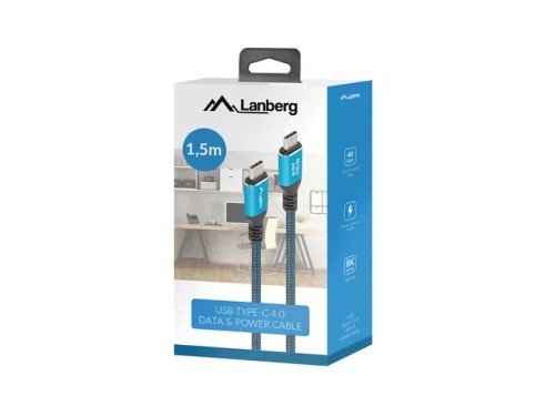 Lanberg USB 4 240W 8K 60Hz kábel 1.5m (CA-CMCM-45CU-0015-BK)