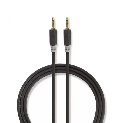 Nedis 3.5 mm-es dugó - 3.5 mm-es dugó sztereó audio kábel 0.5m fekete (CABW22000AT05)