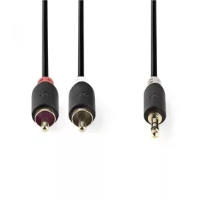 Nedis 3.5 Jack dugó - 2x RCA dugó audio kábel 10m (CABW22200AT100)