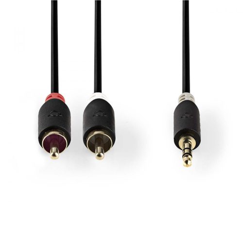 Nedis 3.5 mm-es dugó - 2db RCA dugó sztereó audio kábel 3m fekete (CABW22200AT30)