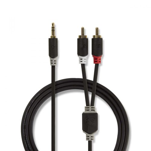 Nedis 3.5 mm-es dugó - 2db RCA dugó sztereó audio kábel 3m fekete (CABW22200AT30)