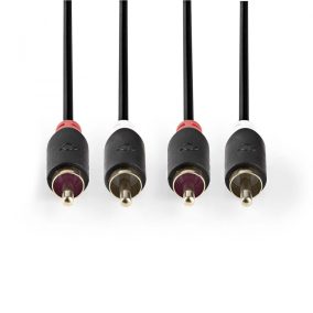 Nedis 2x RCA dugó - 2x RCA dugó audio kábel 10m (CABW24200AT100)
