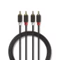 Nedis 2x RCA dugó - 2x RCA dugó audio kábel 10m (CABW24200AT100)