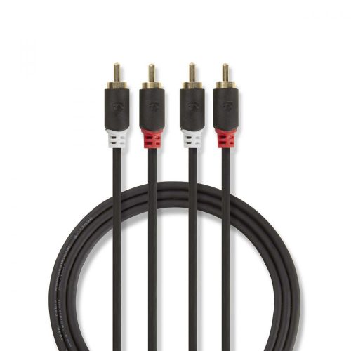 Nedis 2db RCA dugó - 2db RCA dugó sztereó audio kábel 3m fekete (CABW24200AT30)