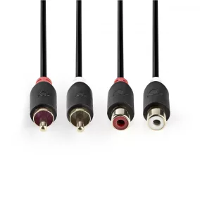   Nedis 2x RCA árnyékolt hosszabbító kábel 2m (CABW24205AT20)