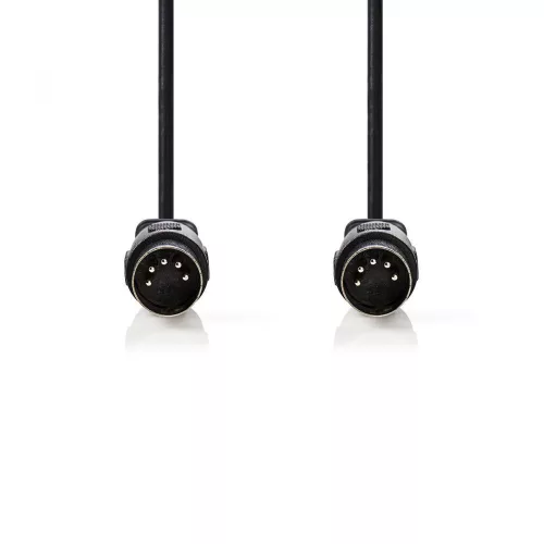 Nedis DIN 5 tűs dugó - DIN 5 tűs dugó DIN-es audio kábel 1m fekete (CAGL20000BK10)