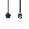 Nedis DIN 5 tűs dugó - 3.5 mm-es jack dugó audio kábel 2m fekete (CAGL20100BK20)