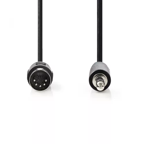 Nedis DIN 5 tűs dugó - 3.5 mm-es jack dugó audio kábel 2m fekete (CAGL20100BK20)
