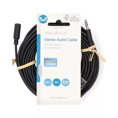 Nedis 3.5 mm Jack hosszabbító kábel 10m (CAGL22050BK100)