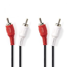   Nedis 2db RCA dugó - 2db RCA dugó sztereó audio kábel 3m fekete (CAGL24200BK30)