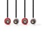   Nedis 2db RCA dugó - 2db RCA dugó sztereó audio kábel 3m fekete (CAGL24200BK30)