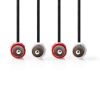 Nedis 2db RCA dugó - 2db RCA dugó sztereó audio kábel 5m fekete (CAGL24200BK30)